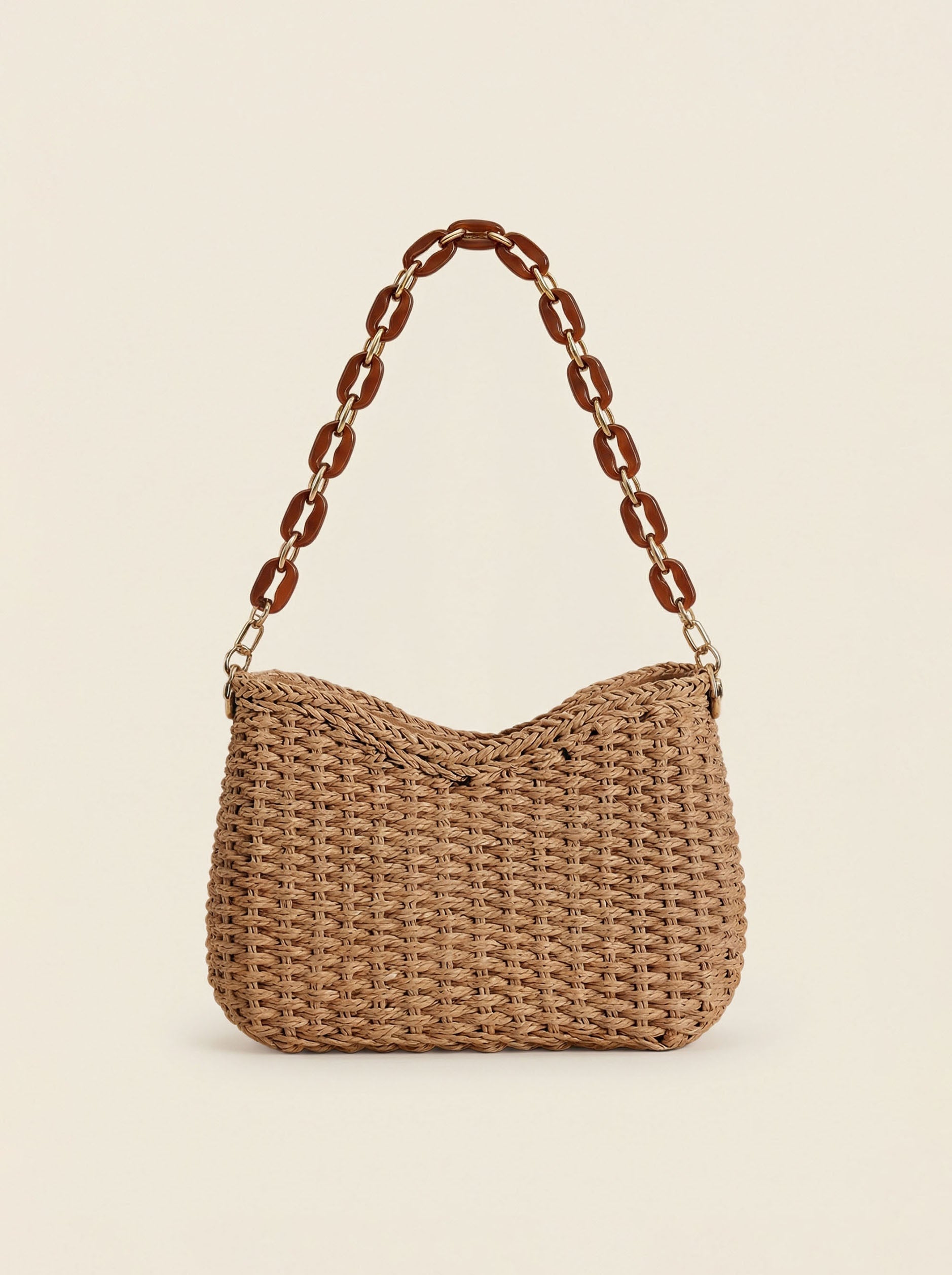 Colorful Woven Straw Shoulder Bag