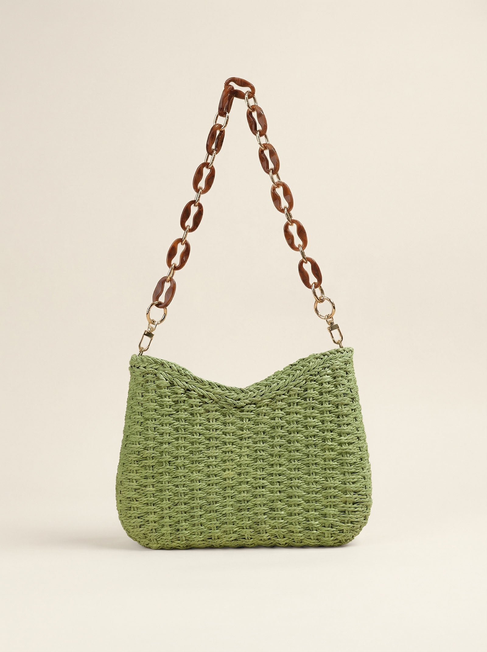 Colorful Woven Straw Shoulder Bag