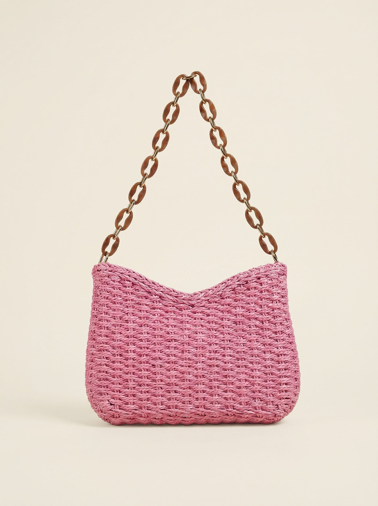 Colorful Woven Straw Shoulder Bag