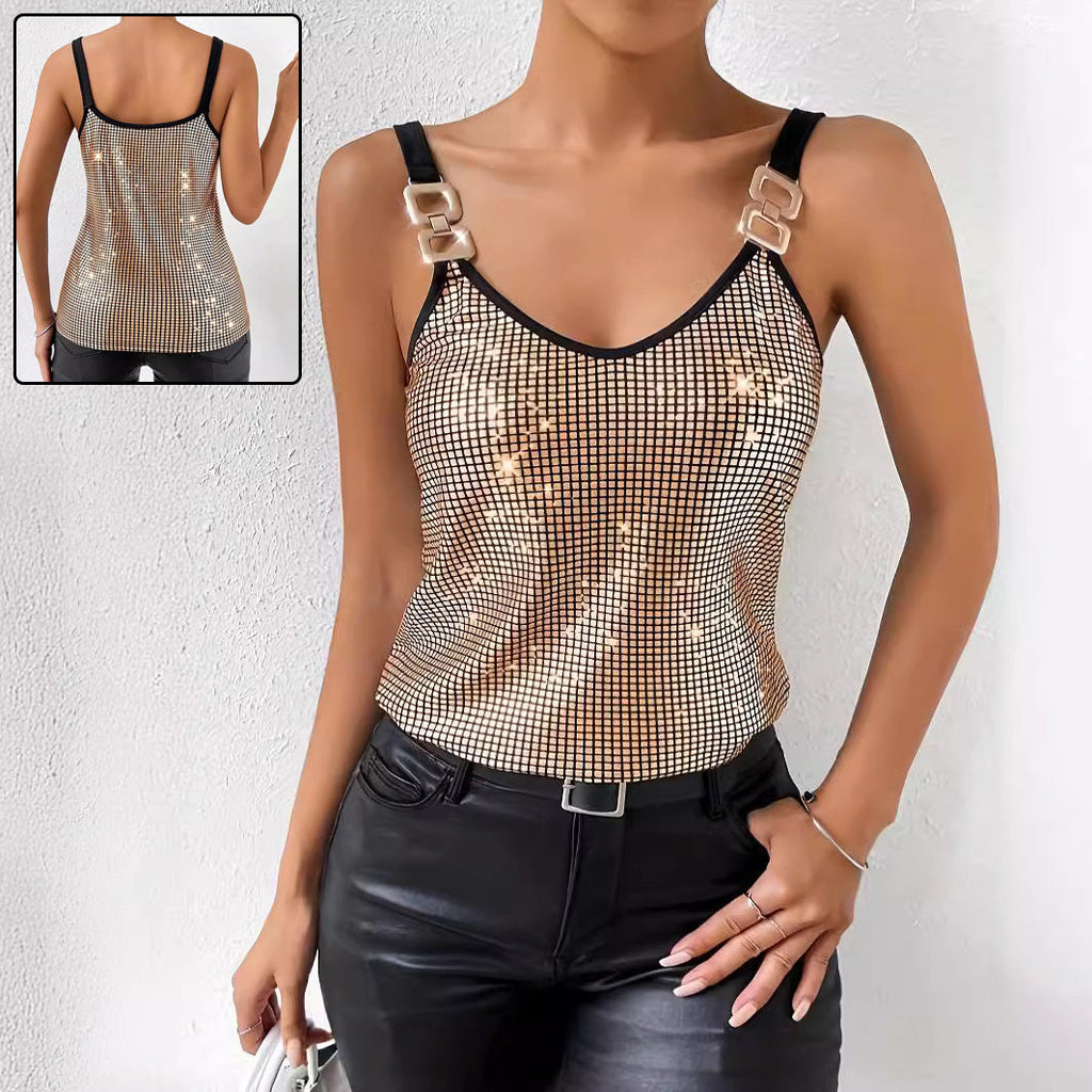 ✨ Women's Summer Sequined Suspender Chain Vest Top