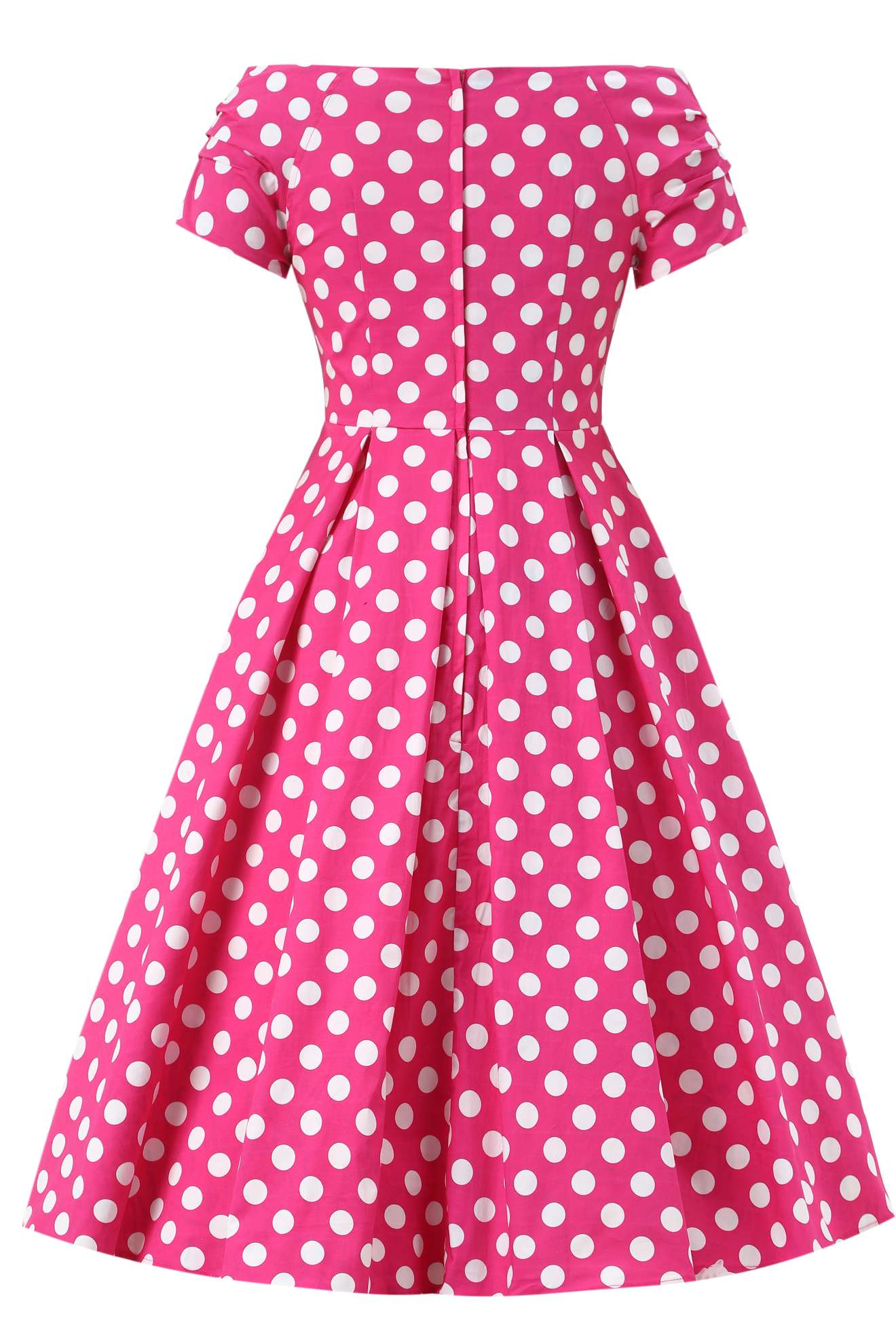 Lily Hot Pink Off Shoulder Spot Dress
