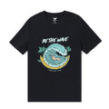 Hawaiian Tee For Men Be the Wave By Loindaflow Tee Crew Neck 100% Cotton - BLACK