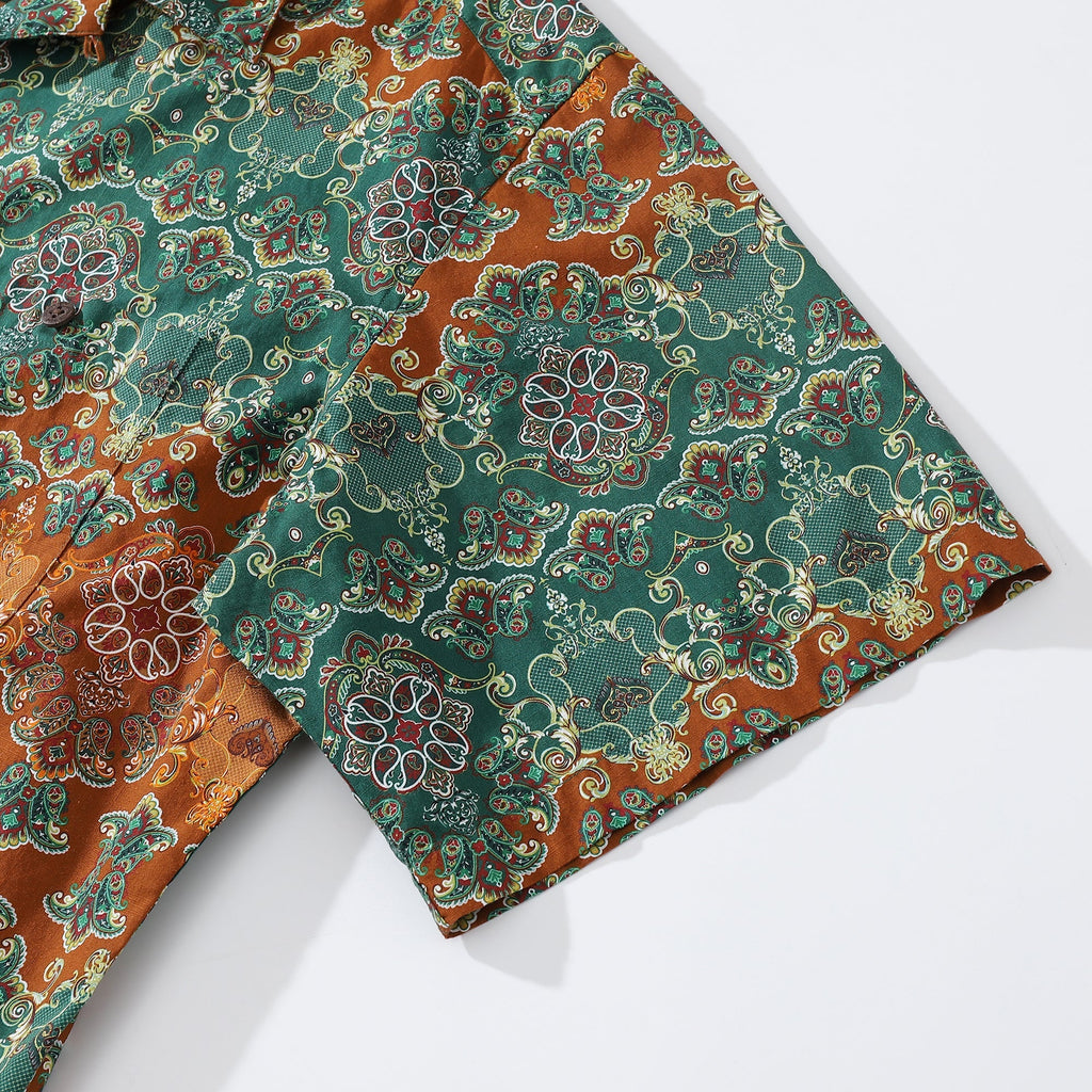 Hawaiian Shirts For Men Vintage Paisley Printed Shirt